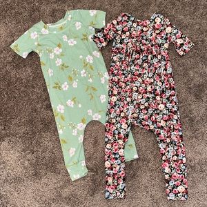 Babygirl small shop little foxies handmade floral bubble romper 12/18m bundle